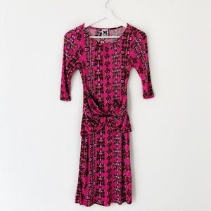 M Missoni Pink Chain Print Half Sleeve Dress - image 1